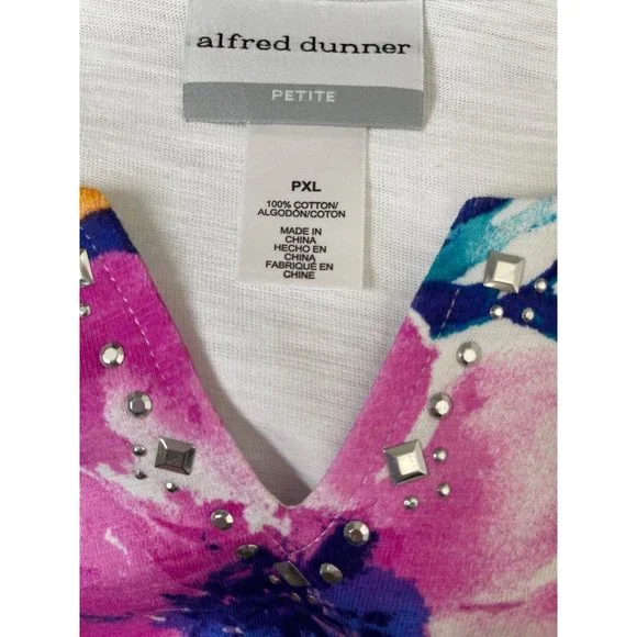 Alfred Dunner Knit Top Womens Size Petite Extra Large PXL Short Sleeve White NWT - Picture 11 of 11